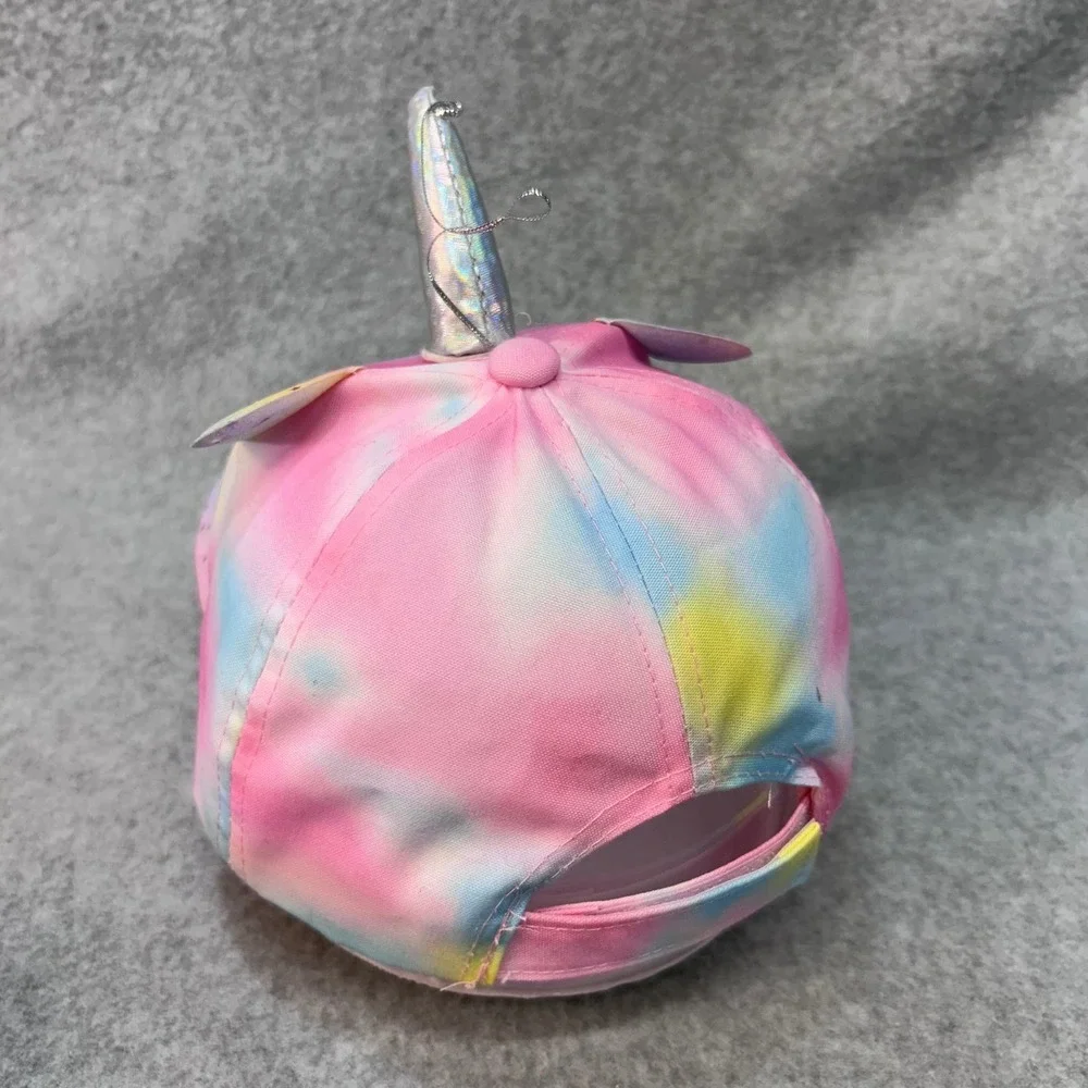 Unicorn Eyelashes Kids Pastel Tie Dye Unbranded Baseball Cap Glitter Horn OSFM